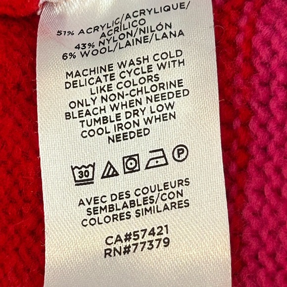 Ann Taylor Red and Purple Cowl Neck Sweater - Picture 7 of 7